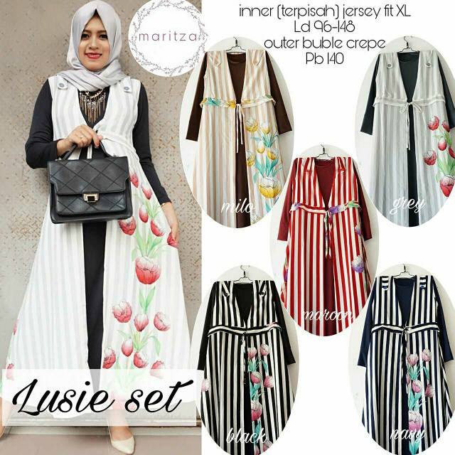 SALE  lusie set overall dress buble crepe