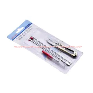 Arthome Sewing Kit Alteration Peralatan Menjahit Gunting Alat Jahit Set Isi 3 Pcs Jarum Penanda Penggaris Gunting Kecil Perkakas Art Home