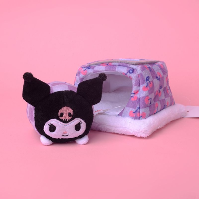 Sanrio Cartoon Warm Nest Plush Toy Cute Kuromi Melody Wearable Doll Kids Gift