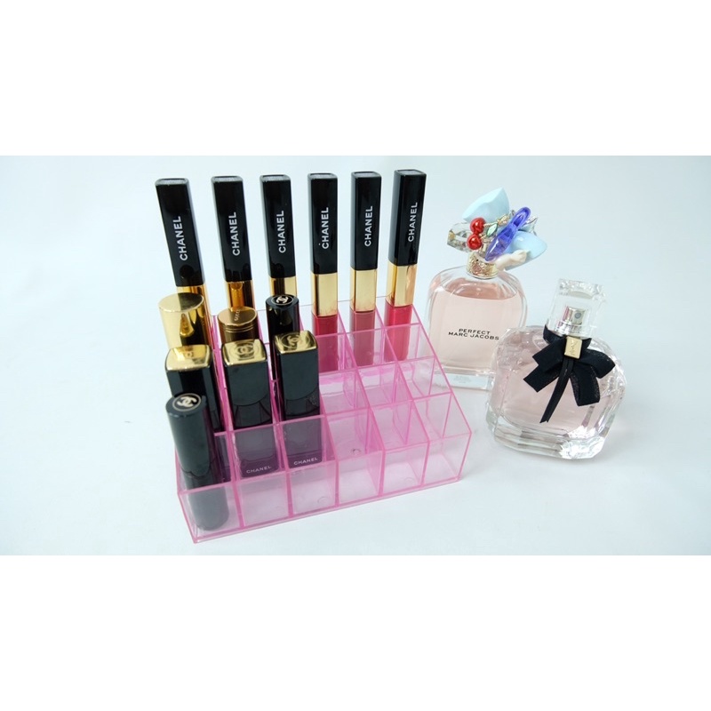 kotak tempat lipstik acrylic PINK lipstick storange 24 slot kotak lipstik tempat lipstik parfum