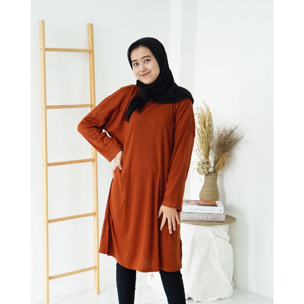 Sabrina Tunik Rib Jumbo Oversize Baju Wanita by dailyofprincess