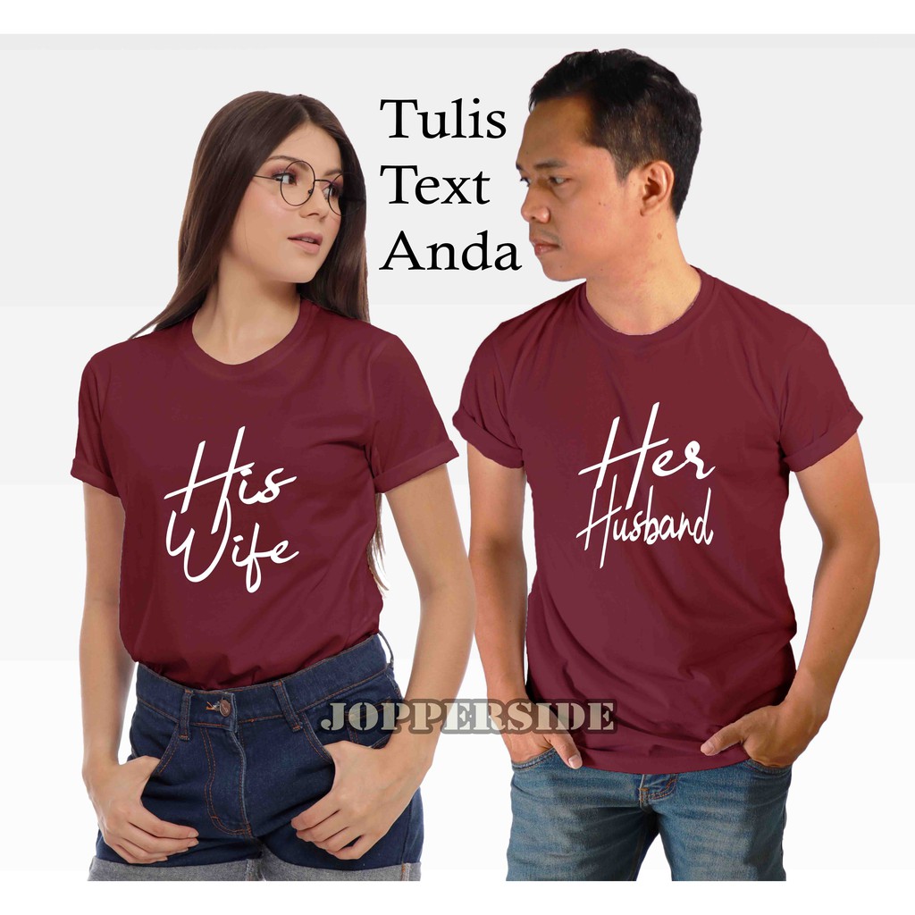 JOPPERSIDE BAJU KAOS COUPLE PASANGAN KELUARGA CUSTOM TULISAN ANAK DEWASA LAKI LAKI PEREMPUAN TC1