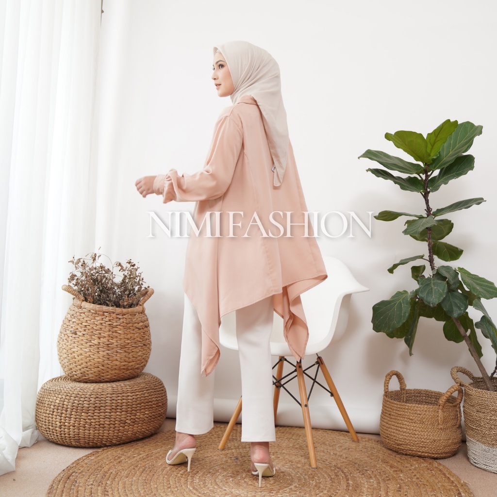 Nimi Kemeja Wanita Oversize Bella Double Button Shirt