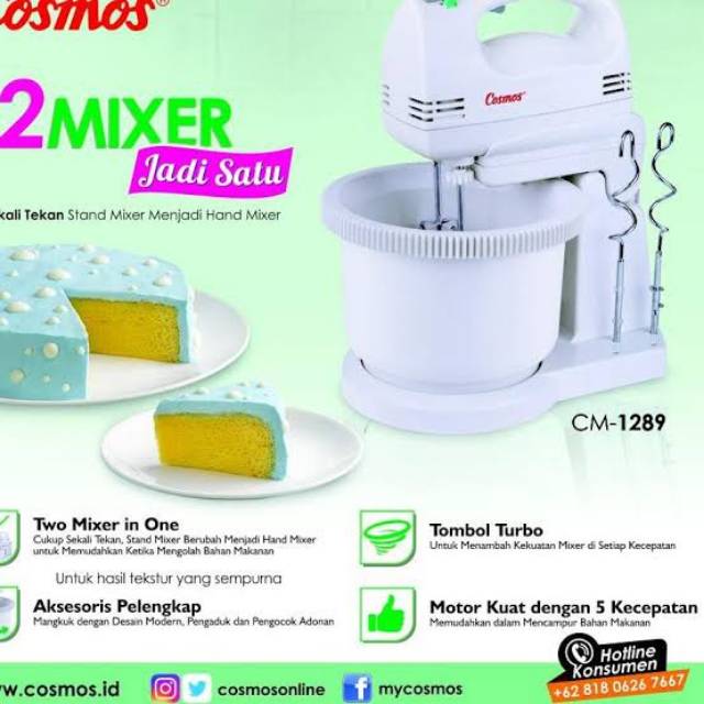 Standing Mixer Cosmos CM 1289 3,5 Liter 5 Kecepatan Garansi Resmi