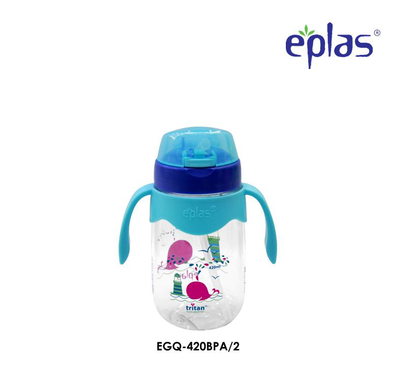 EPLAS Baby Sippy Cup With Straw (420ml), Water Tumbler, Botol Air, BPA Free, Tritan