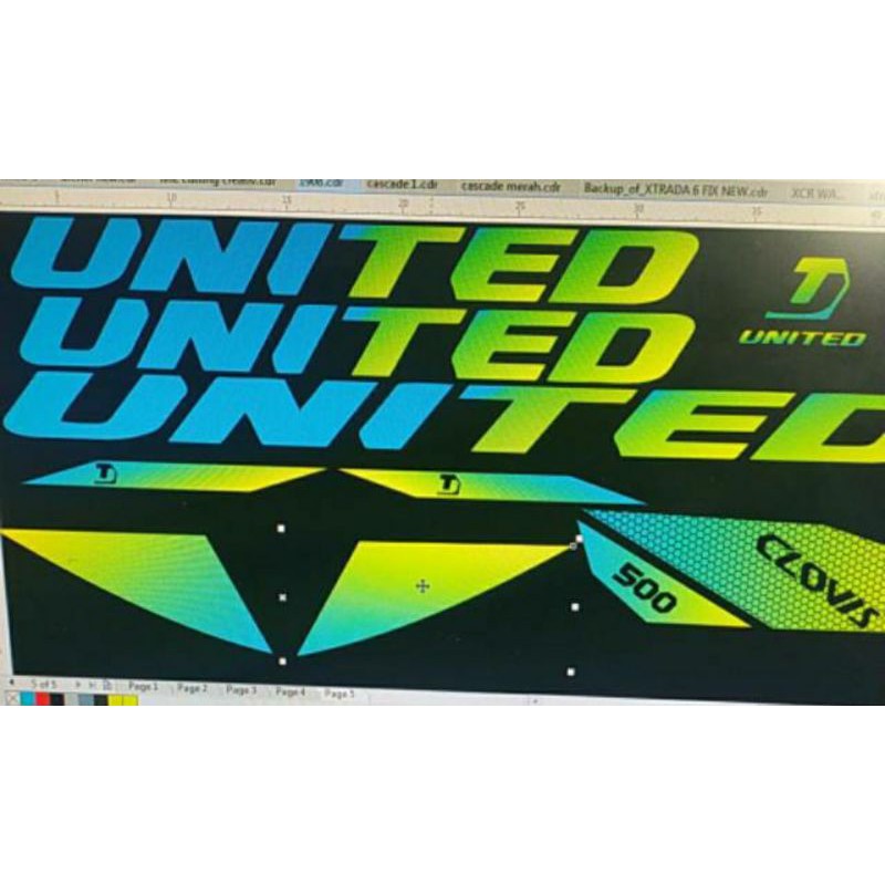 DECAL STIKER SEPEDA UNITED CLOVIS 5.
