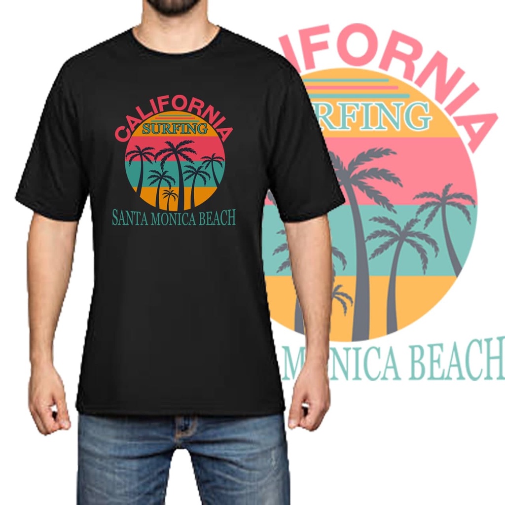 New - Kaos Pria CALIFORNIA  Baju Kaos Distro Kaos Gambar Printing Kaos Pria