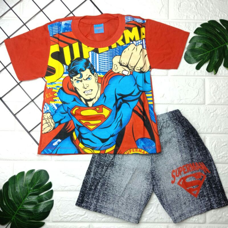 SETELAN BAJU ANAK LAKI LAKI USIA 1-5 TAHUN SUPERMAN