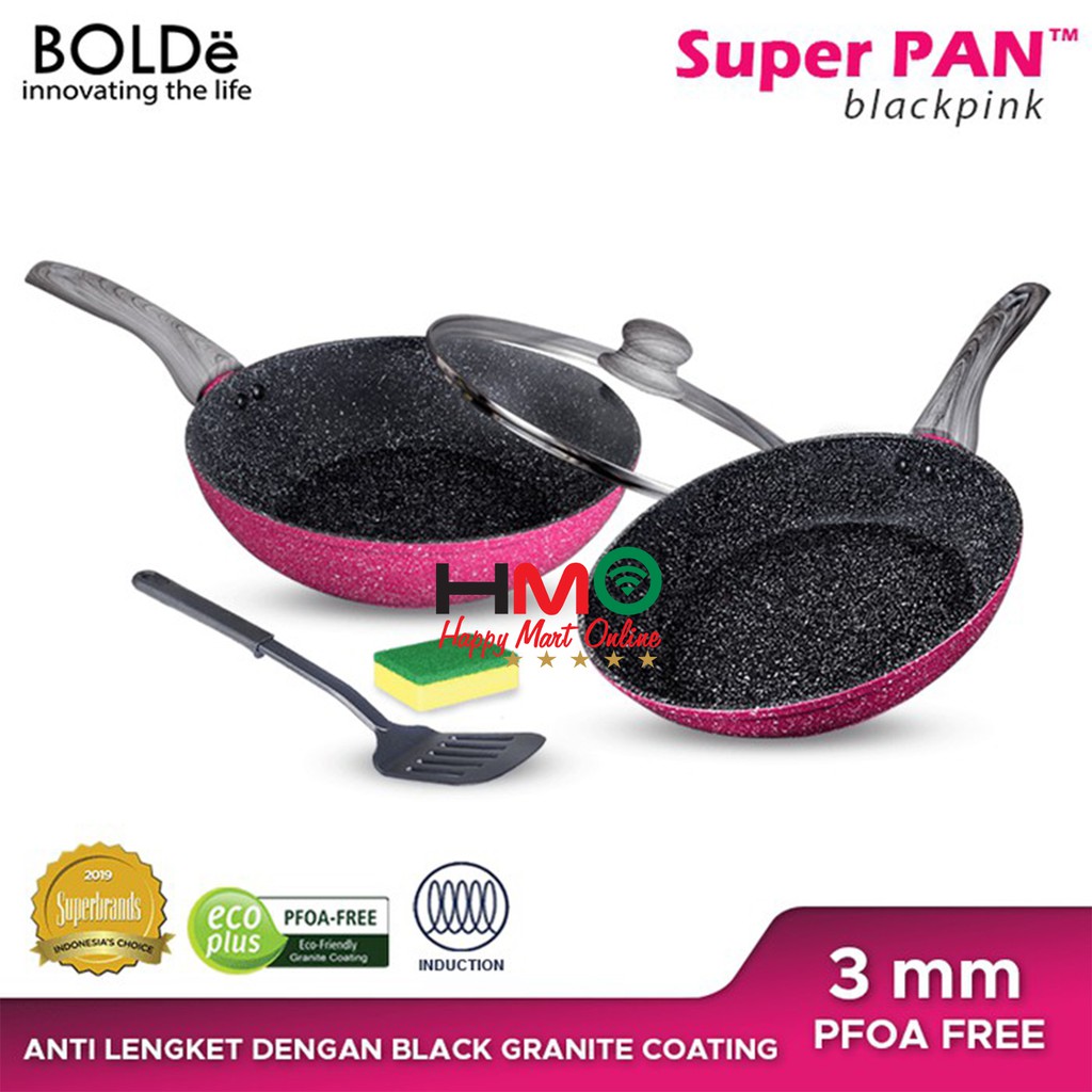 Panci Set Bolde Granite 5Pcs Blackpink Series Super Pan Bolde Granite Blackpink Series 5PCs