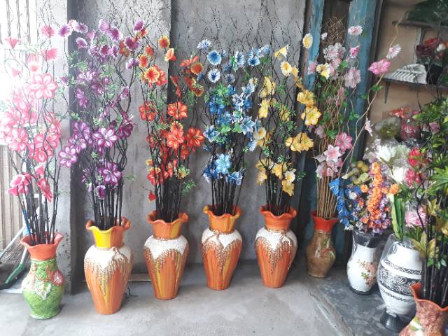 Bunga Dekorasi Artifisial Bambu Ulir Hiasan Sudut