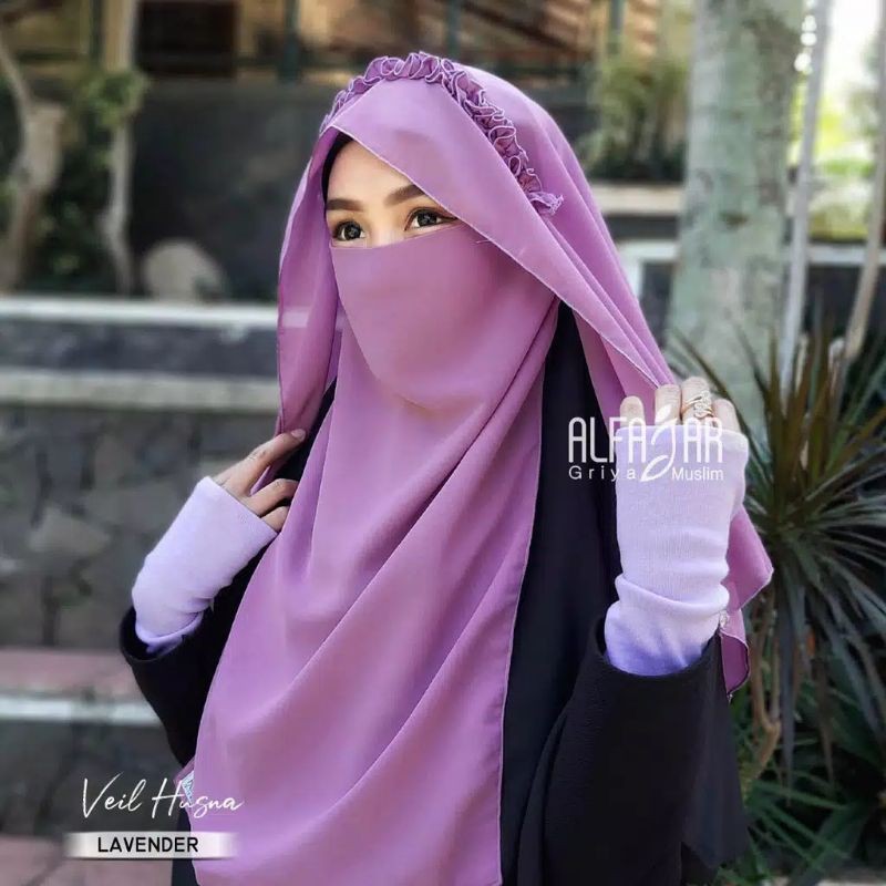 Cadar Niqob Purdah Layer Veil Butterfly Long Yaman Mesir Rample