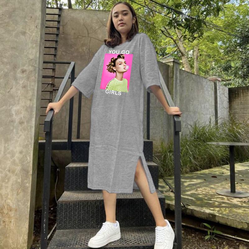 BAJU DRESS OVERSIZE BASIC DTF  YOU GO / OVERSIZE TUNIK PREMIUM DIGITAL PRINT