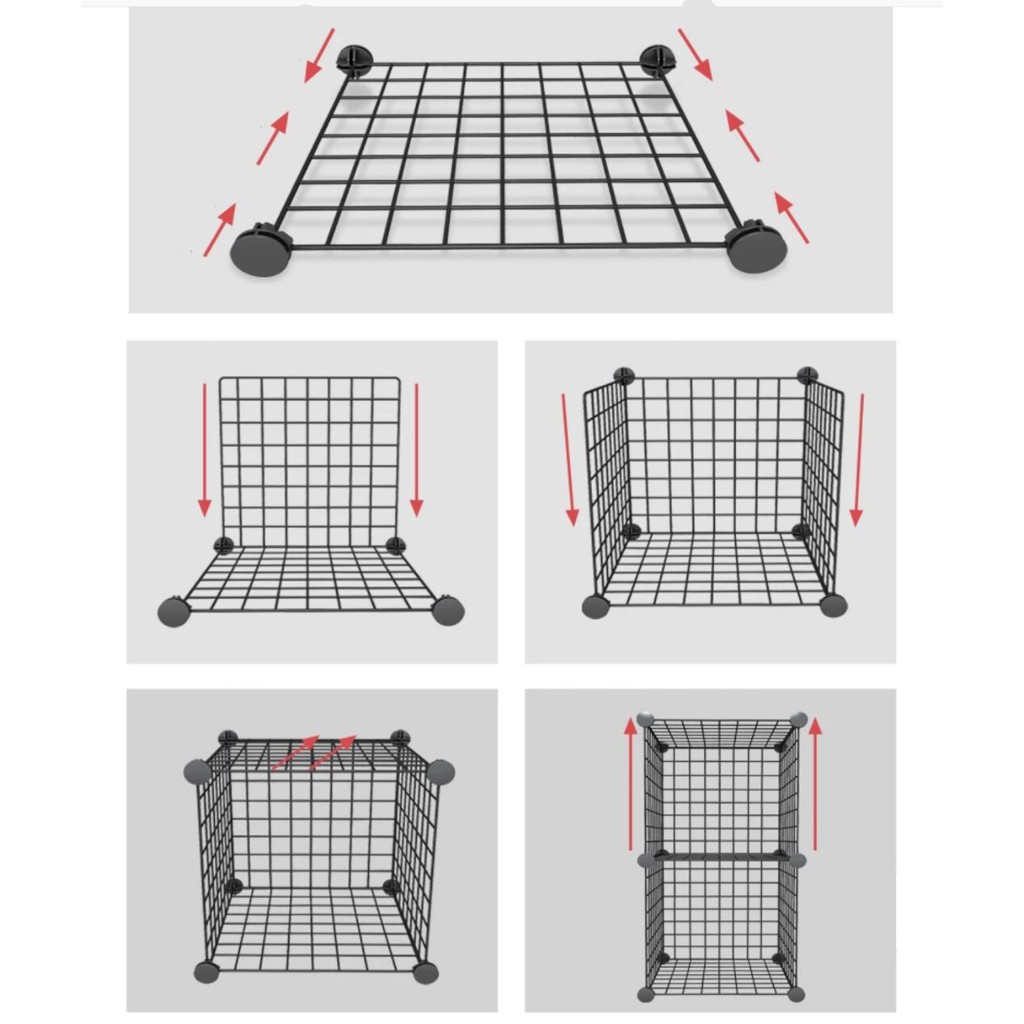 Bedola Rak buku rak besi rak serbaguna rak toys storage lemari susun 1+2+3+4