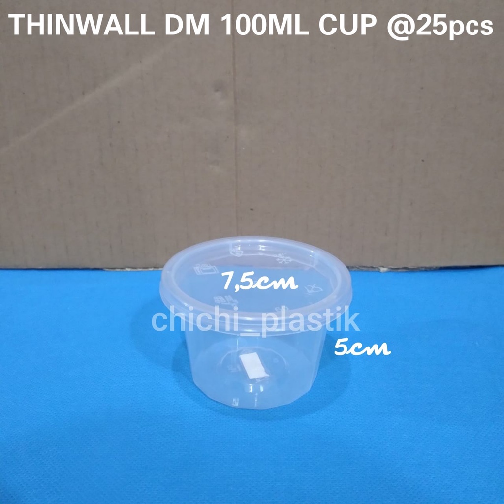 Thinwall food container 100ml / Cup salad 100ml/ Cup puding 100ml / Mangkok plastik / Mangkok Bening