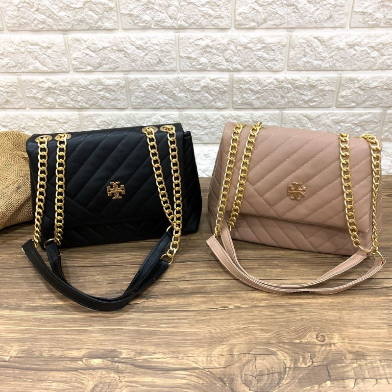 Tas Kondangan Slempang Gucci - Tory medium rantai gold wanita - tas kulit empuk - Tas pesta