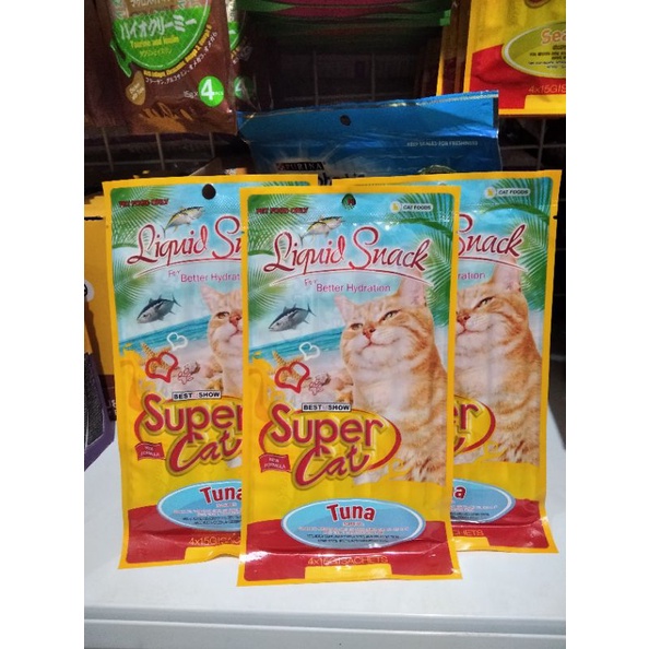 Supercat Liquid Snack Kucing isi 4pcs(Tuna)