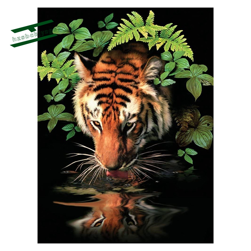 Diy Lukisan Cat Minyak Dengan Bahan Kanvas Dan Gambar Harimau Untuk Hiasan Dekorasi Rumah Shopee Indonesia