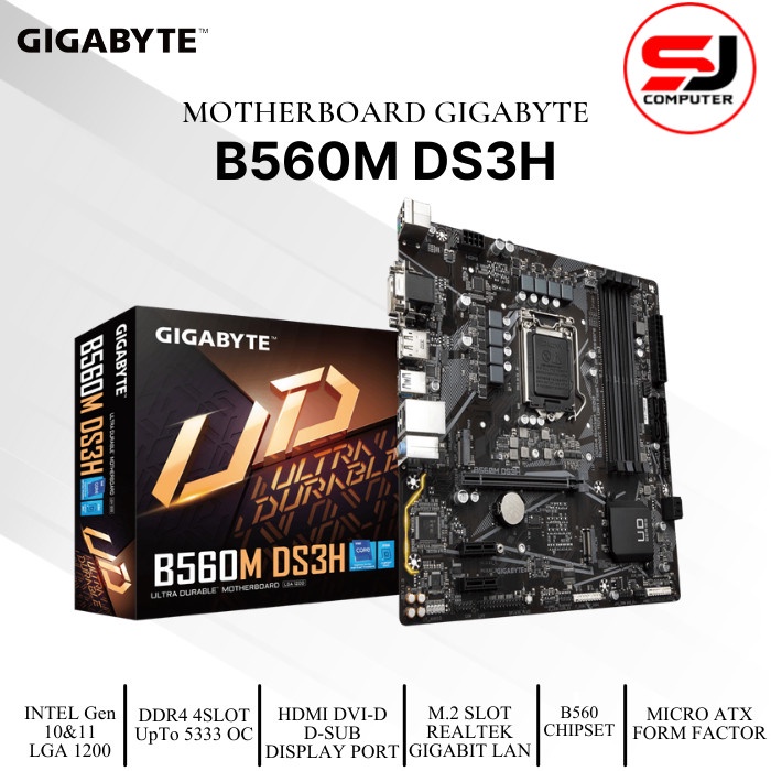 Gigabyte B560M DS3H V2 (LGA1200, B560, DDR4, USB3.2, SATA3)