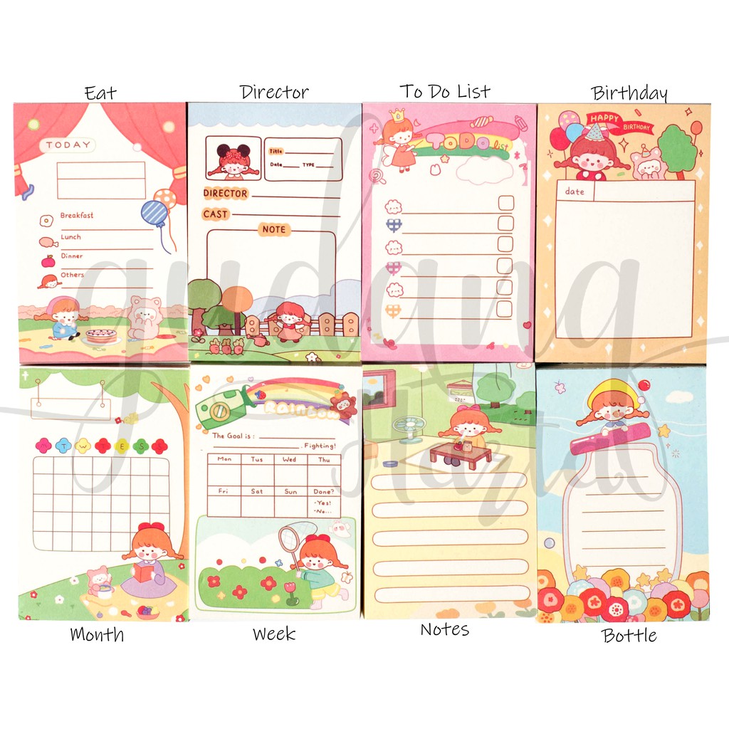 Memo Mini Sweet Life Girl Notes Lucu Memo DIY Scrapbook GH 301391