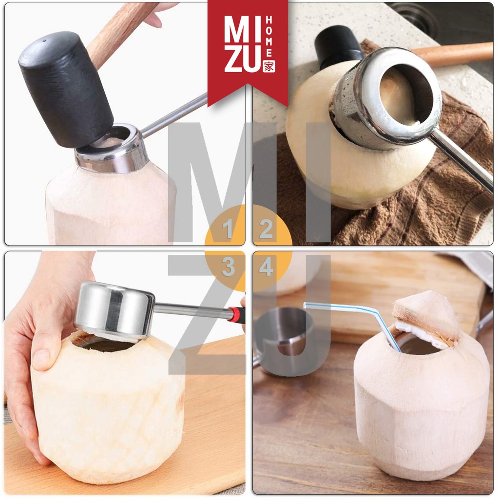 MIZU COCO MARTELLO Coconut Hammer Holer Palu Martil Pelubang Pembuka Kelapa Stainless Steel-1
