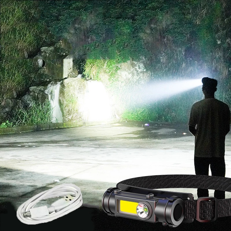 LED Head-mounted Strong Light Rechargeable Flashlight