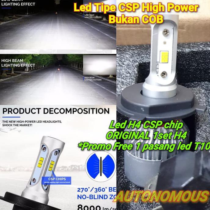 DISKON LAMPU LED H4 CSP 3 SISI HYPER LED H4 LAMPU UTAMA HEADLIGHT MOBIL H4S #3