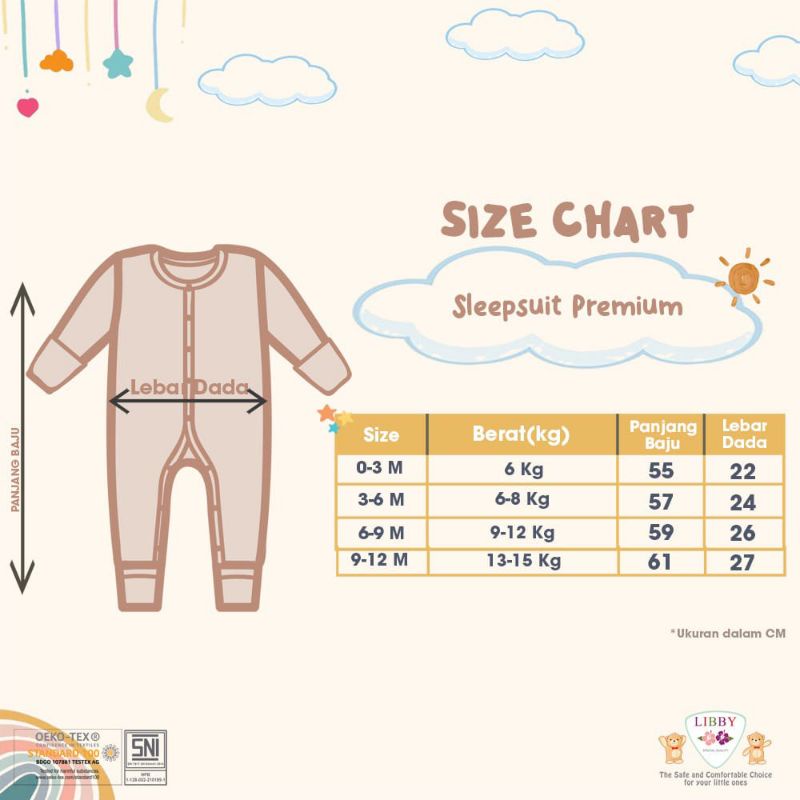 LIBBY PREMIUM SLEEPSUIT MOTIF BOY (1 Pcs / Pack)