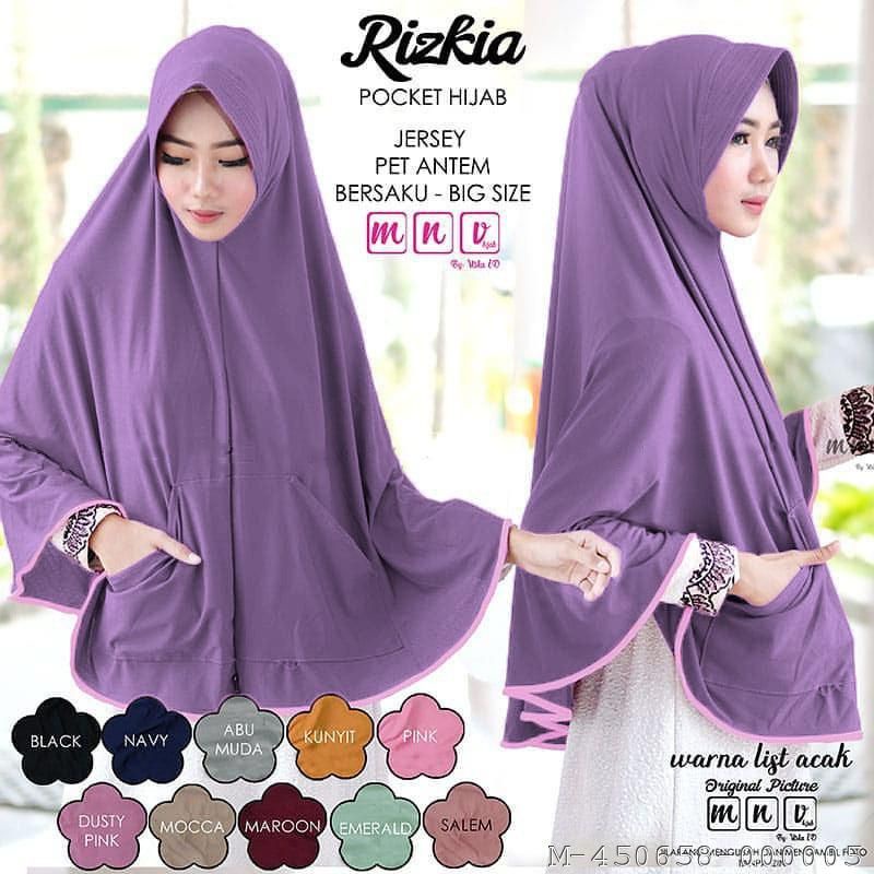TERLARIS... HIJAB WANITA SAKU JUMBO HYGET JERSEY VYLI-059