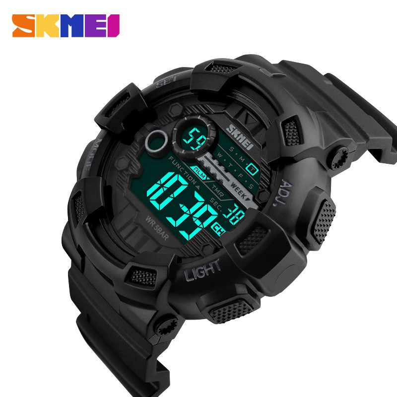 Jam Tangan Digital Pria - DG1243 - EMWS6RBK Black - SKMEI