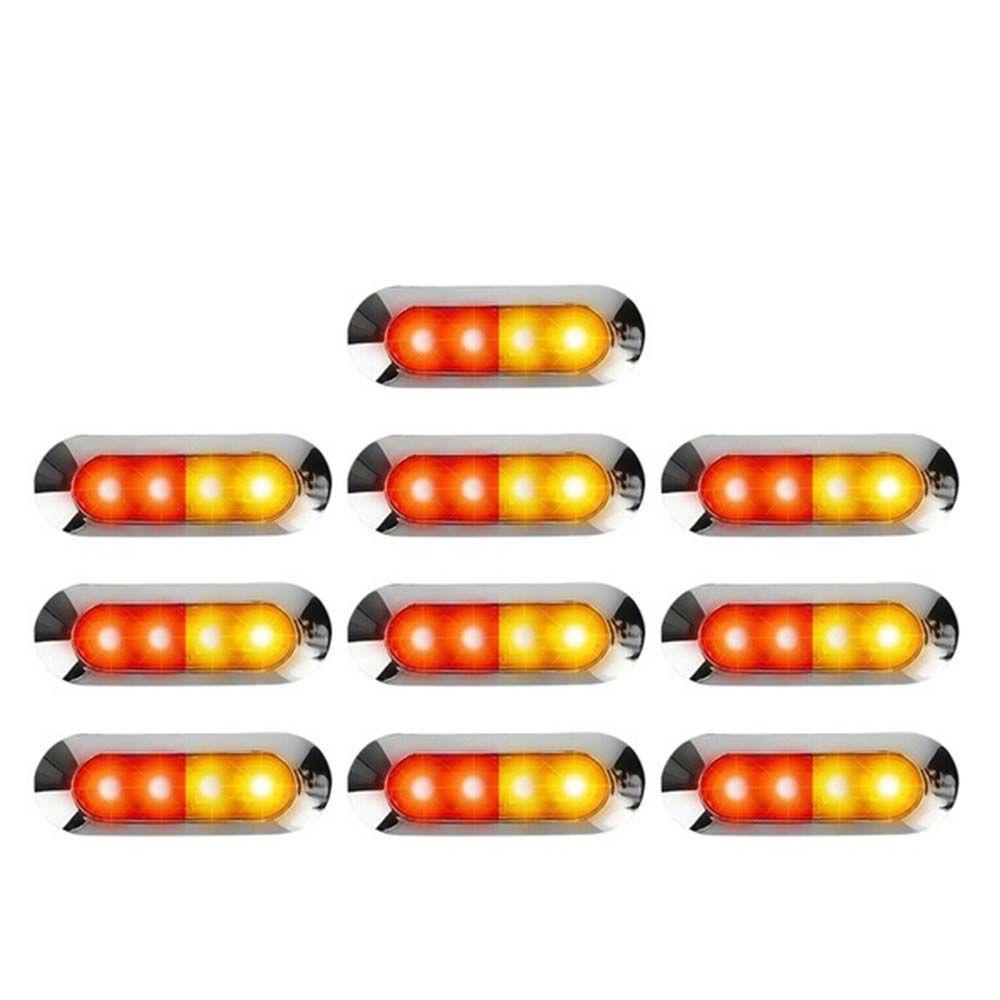 Lanfy Side Marker Light Amber 4lampu LED SMD Clearance Lampu Rem Truk Perahu Trailer