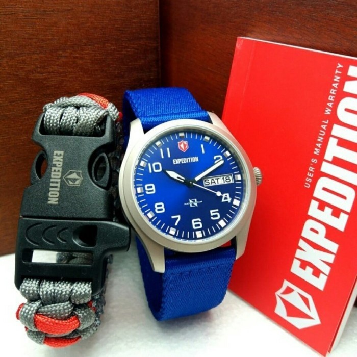 JAM TANGAN PRIA EXPEDITION E 6794 TALI KANVAS FREE GELANG ORIGINAL GARANSI RESMI 1 TAHUN