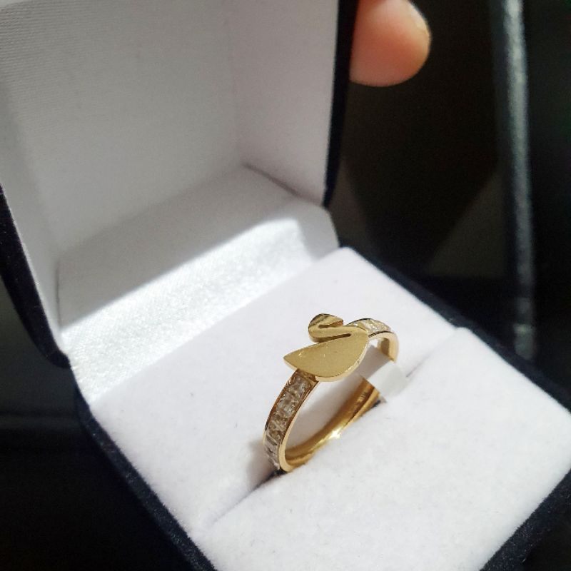 Cincin Titanium Asli Mata Kilau  Anti karat Stainless steel 021