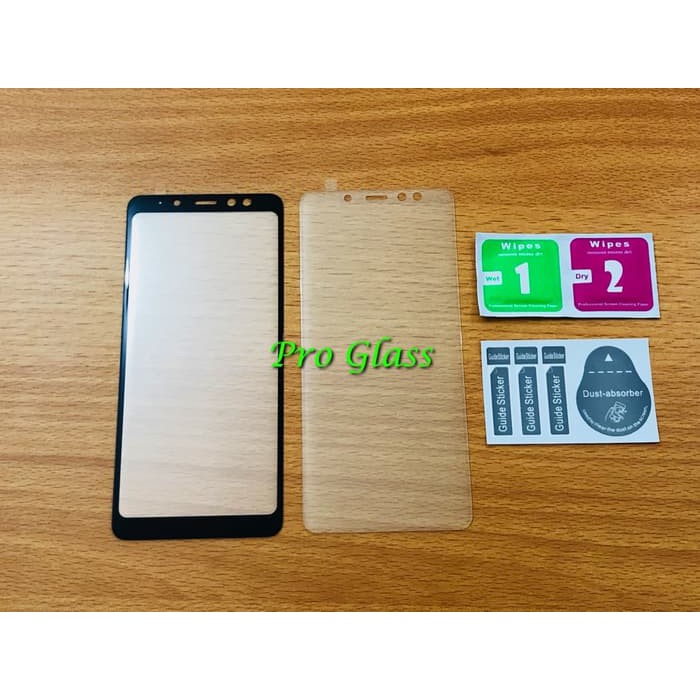 Samsung A8 / Samsung A8+ FULL COVER Magic Glass Premium Tempered Glass Wood Packing