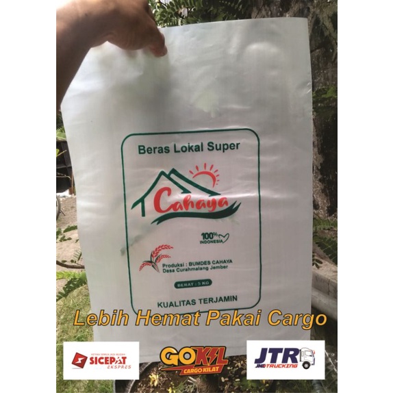 plastik kemasan beras 5kg sablon 2 warna 1000 lembar