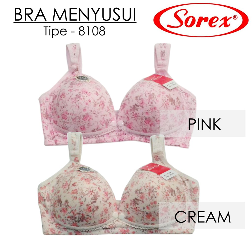 BRA MENYUSUI SOREX tanpa kawat 8108 Nursing BH 2630 kancing depan 36 38 40 42 44 busa BTK