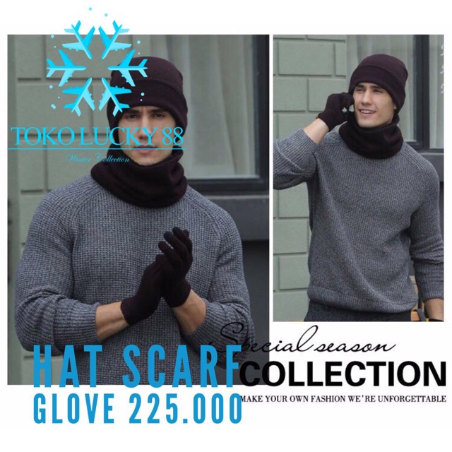 IMPORT MOLLAD Hat Scarf Glove Topi Syal Sarung Tangan Wool Winter Musim Dingin