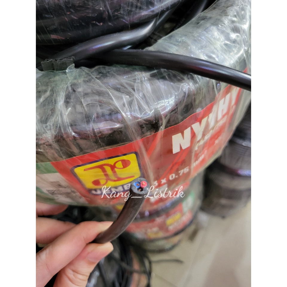 Kabel NYYHY Jembo 3x0.75mm PerRoll 100Mtr / Kabel Serabut 3x0.75mm