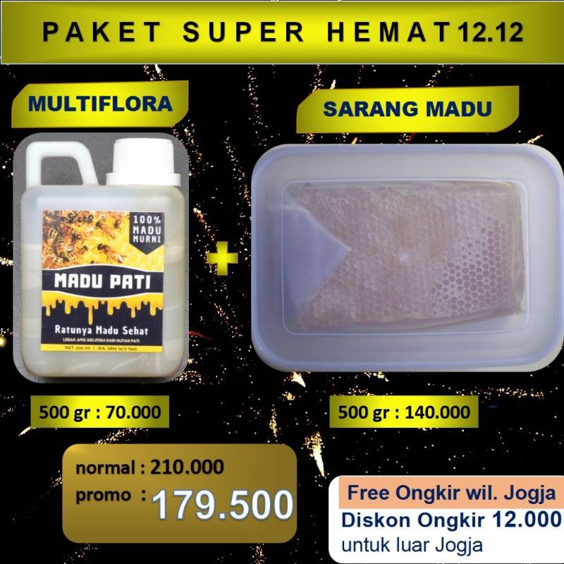 

PAKET SUPER HEMAT 12.12 MADU+SARANG MADU