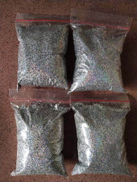 PROMO!!  GLITTER SILVER HOLOGRAM / SILVER RAINBOW 100 GR