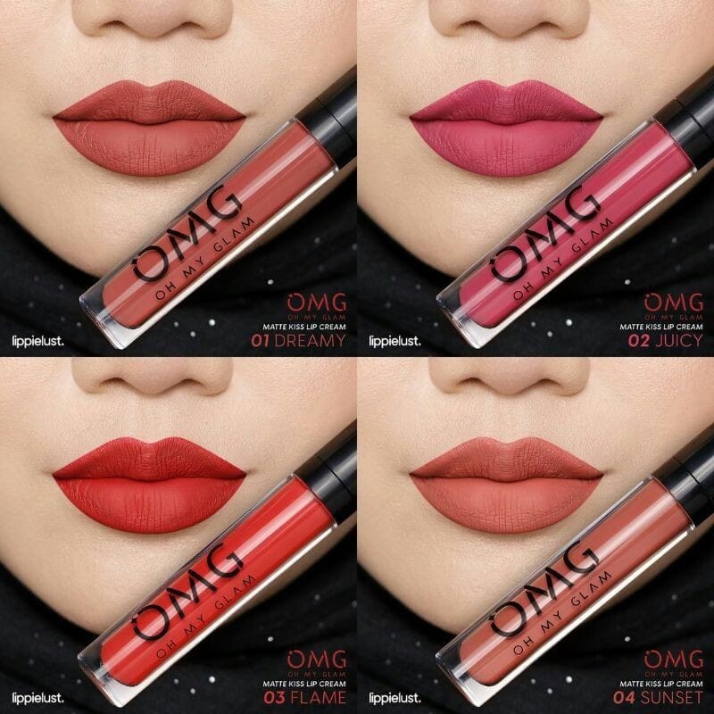 ❤ PAMELA ❤OMG Oh My Glam Matte Kiss Lip Cream 3.5g Halal (✔️BPOM)/ Lipcream Omg