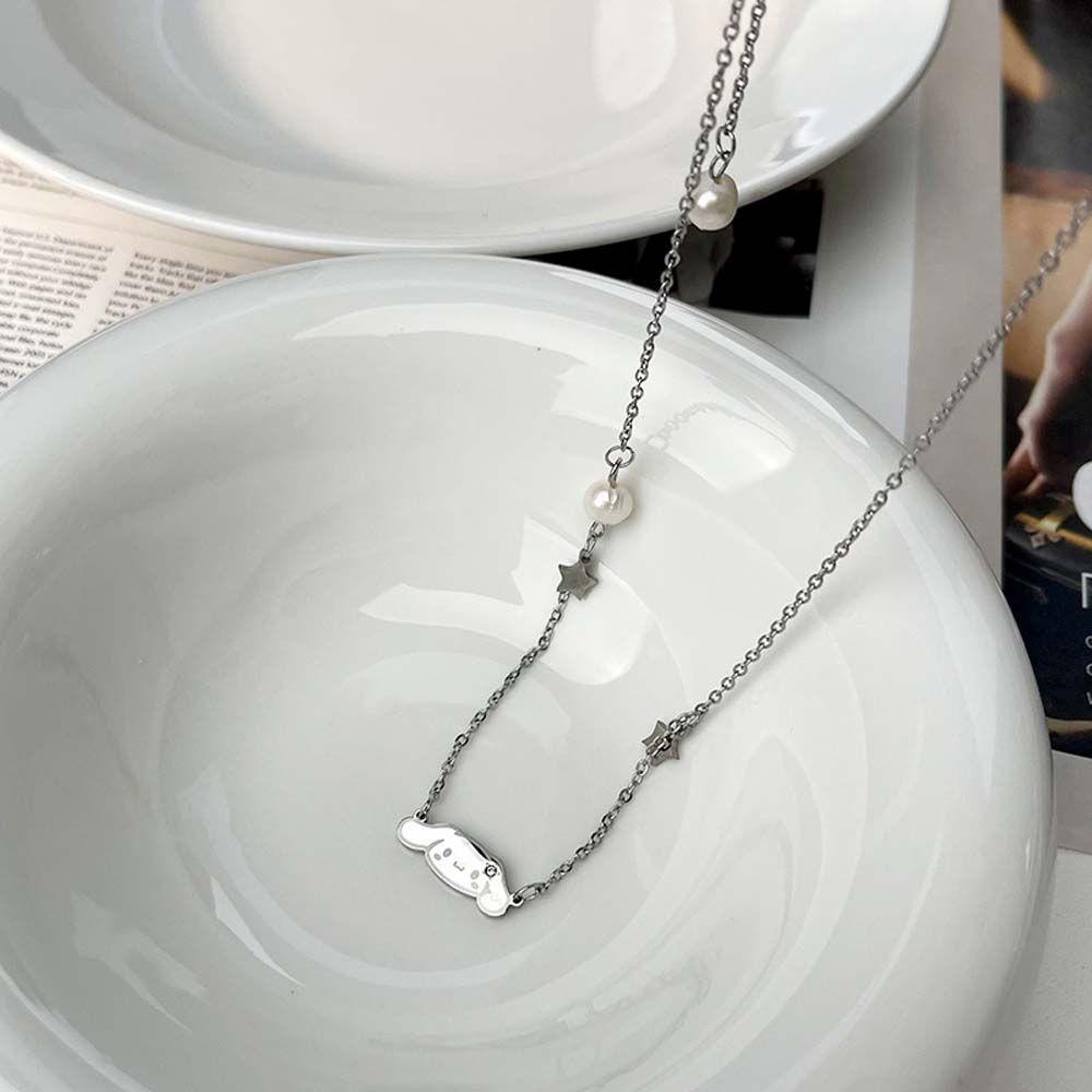 Mxbeauty Wanita Kalung Kreatif Manis Sederhana Kuromi Bintang Hadiah Teman Hip Hop Yugui Anjing Gaya Korea Necklace