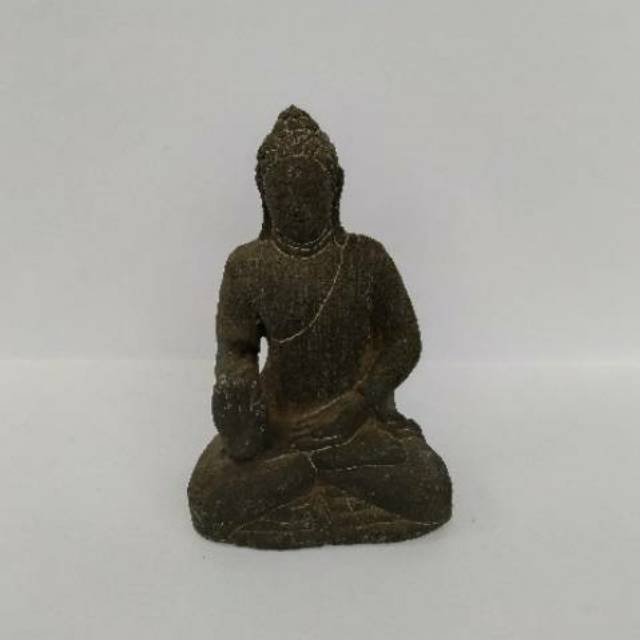 (BISA COD) Pajangan Miniatur Patung Dewa Budha Duduk Ukuran Kecil 17x8 cm Bahan Batu