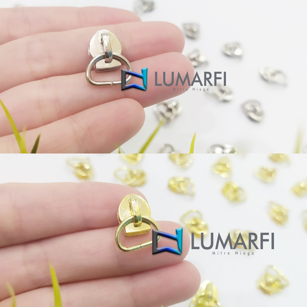 Kepala Resleting no.5 + Ring D 1cm Nikel / Kepala Resleting Coil/Nylon no.5 Nikel