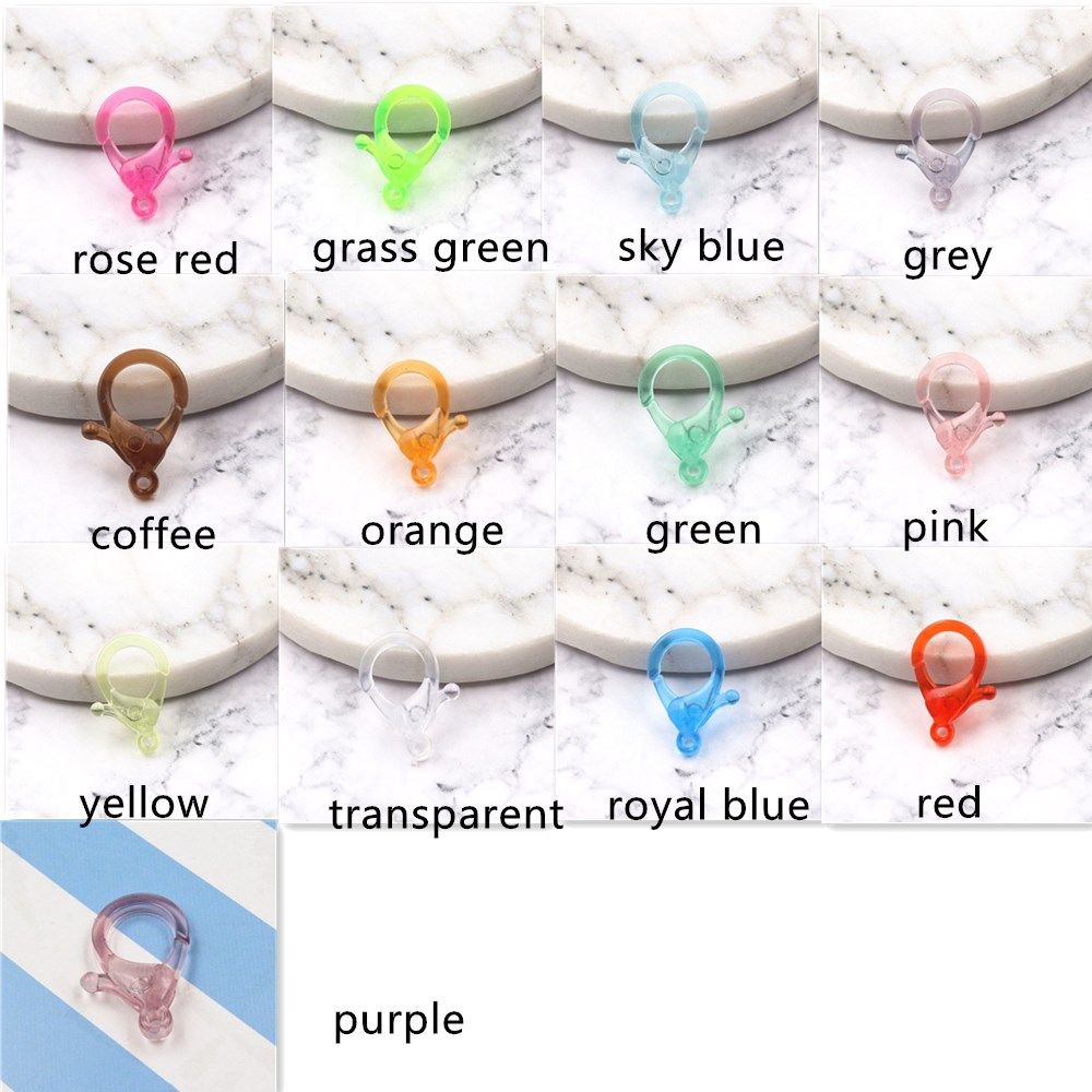 ROW 10Pcs Multicolor Lobster Clasp Crafts Transparent Color Pendant Buckle for Key Chain Ring Jewelry Accessories Jewelry Making DIY Accessories Handmade Lobster Ring/Multicolor