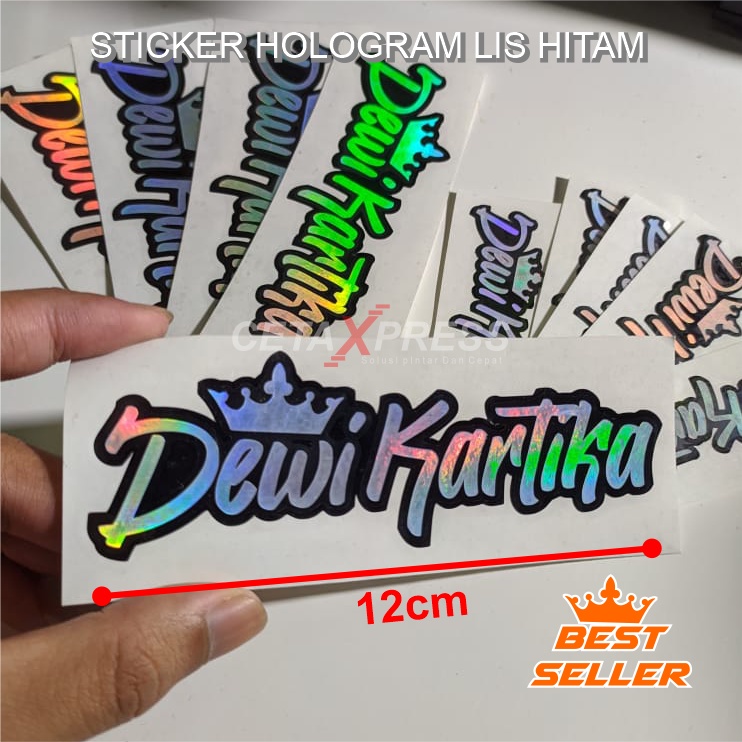 BISA REQUEST NAMAMU | STICKER HOLOGRAM LIS HITAM  ( MINIMAL ORDER 2 PCS )