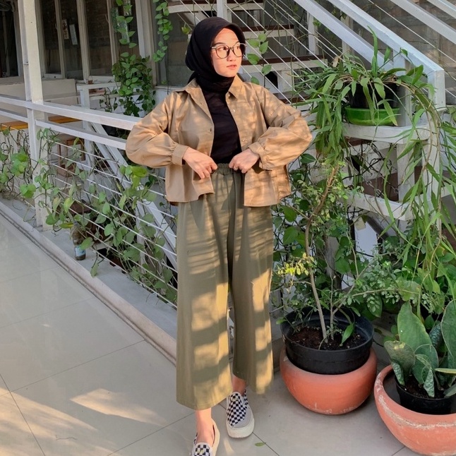 agasta crop balon polos oversize