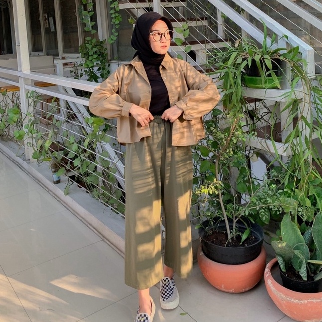 agasta crop balon polos oversize