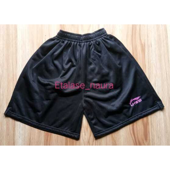 Celana Volly Badminton Cewek Asics,Li-Ning Polos Belah Pinggir Press Body Lotto Import