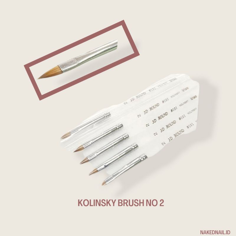 Brush Kolinsky Kuas kolinsky kuas kuku nail art 3d no 2 kuas kuku nailart nail art