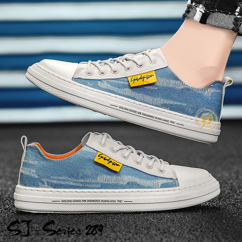 [JWALK] Sepatu Sneakers Pria Motif Jeans Trendy Keren Import Kualitas Premium -289